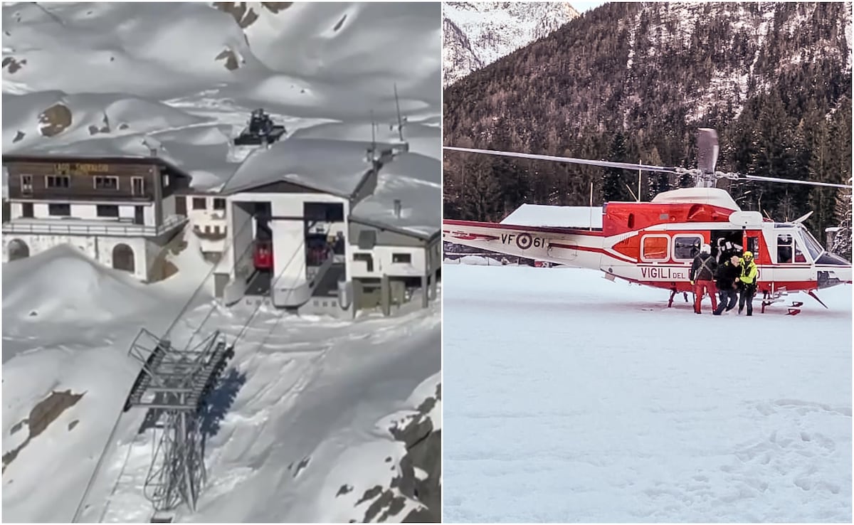 Catástrofe en los Alpes Italianos: más de cien personas atrapadas en la montaña después de que el teleférico se rompe sin previo aviso