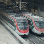 Pruebas de circulación del tren México-AIFA se realizan en el Aeropuerto Internacional de la Federación.