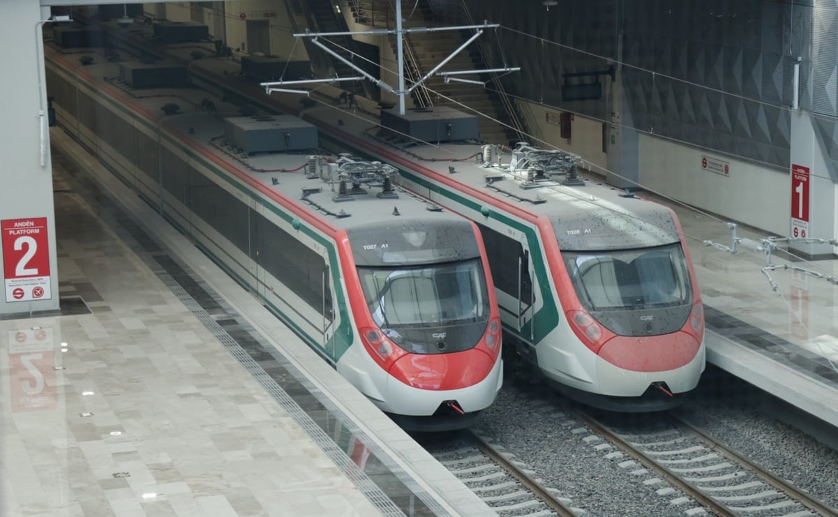 Pruebas de circulación del tren México-AIFA se realizan en el Aeropuerto Internacional de la Federación.